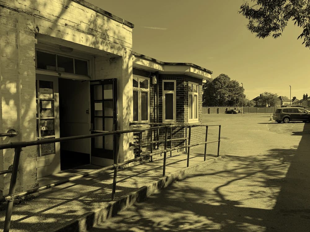 Side entrance to the studio