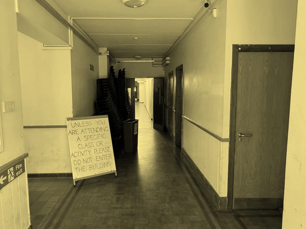 Through the side door and straight ahead